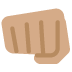 oncoming fist: medium skin tone on Twitter/X
