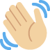 waving hand: medium-light skin tone on Twitter/X