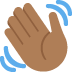 waving hand: medium-dark skin tone on Twitter/X