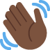 waving hand: dark skin tone on Twitter/X