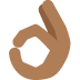 OK hand: medium-dark skin tone on Twitter/X