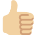 thumbs up: medium-light skin tone on Twitter/X