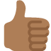 thumbs up: medium-dark skin tone on Twitter/X