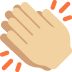clapping hands: medium-light skin tone on Twitter/X