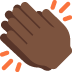 clapping hands: dark skin tone on Twitter/X