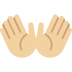 open hands: medium-light skin tone on Twitter/X