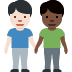 men holding hands: light skin tone, dark skin tone on Twitter/X