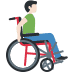 man in manual wheelchair facing right: light skin tone on Twitter/X