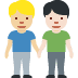 men holding hands: medium-light skin tone, light skin tone on Twitter/X