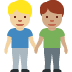 men holding hands: medium-light skin tone, medium skin tone on Twitter/X