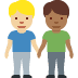 men holding hands: medium-light skin tone, medium-dark skin tone on Twitter/X
