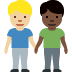 men holding hands: medium-light skin tone, dark skin tone on Twitter/X
