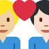 couple with heart: man, man, medium-light skin tone, light skin tone on Twitter/X