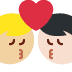 kiss: man, man, medium-light skin tone, light skin tone on Twitter/X