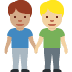 men holding hands: medium skin tone, medium-light skin tone on Twitter/X