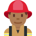 man firefighter: medium-dark skin tone on Twitter/X