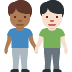men holding hands: medium-dark skin tone, light skin tone on Twitter/X