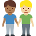 men holding hands: medium-dark skin tone, medium-light skin tone on Twitter/X