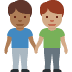 men holding hands: medium-dark skin tone, medium skin tone on Twitter/X