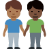 men holding hands: medium-dark skin tone, dark skin tone on Twitter/X