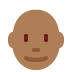 man: medium-dark skin tone, bald on Twitter/X