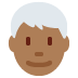 man: medium-dark skin tone, white hair on Twitter/X