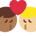 kiss: man, man, medium-dark skin tone, medium-light skin tone on Twitter/X