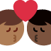kiss: man, man, medium-dark skin tone, dark skin tone on Twitter/X