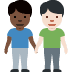 men holding hands: dark skin tone, light skin tone on Twitter/X