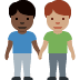men holding hands: dark skin tone, medium skin tone on Twitter/X