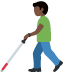 man with white cane: dark skin tone on Twitter/X