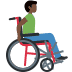 man in manual wheelchair facing right: dark skin tone on Twitter/X