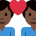 couple with heart: man, man, dark skin tone on Twitter/X