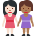 women holding hands: light skin tone, medium-dark skin tone on Twitter/X