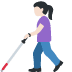 woman with white cane: light skin tone on Twitter/X