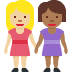 women holding hands: medium-light skin tone, medium-dark skin tone on Twitter/X