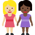 women holding hands: medium-light skin tone, dark skin tone on Twitter/X