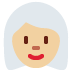 woman: medium-light skin tone, white hair on Twitter/X