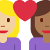couple with heart: woman, woman, medium-light skin tone, medium-dark skin tone on Twitter/X