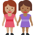 women holding hands: medium skin tone, medium-dark skin tone on Twitter/X