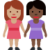 women holding hands: medium skin tone, dark skin tone on Twitter/X