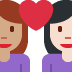couple with heart: woman, woman, medium skin tone, light skin tone on Twitter/X