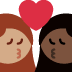 kiss: woman, woman, medium skin tone, dark skin tone on Twitter/X