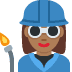 woman factory worker: medium-dark skin tone on Twitter/X