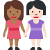 women holding hands: medium-dark skin tone, light skin tone on Twitter/X