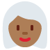 woman: medium-dark skin tone, white hair on Twitter/X