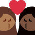 kiss: woman, woman, medium-dark skin tone, dark skin tone on Twitter/X
