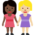 women holding hands: dark skin tone, medium-light skin tone on Twitter/X