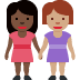 women holding hands: dark skin tone, medium skin tone on Twitter/X