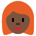 woman: dark skin tone, red hair on Twitter/X